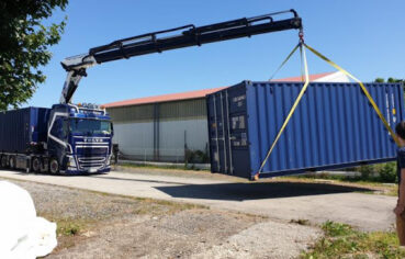 descarcare container cu macara
